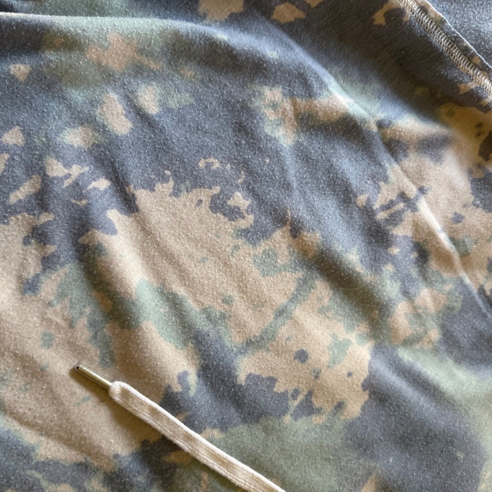 BKE Womens Blue Green Tie Dye Cropped Hoodie Sweatshirt Dolman Sleeve Medium - Picture 10 of 10
